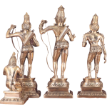 Brass Ram Darbar Antique Set | Lord Ram 23" with Family | Heritage Finish Divine Art | 27 kg Temple Grade Murti | Handcrafted Traditional Collection